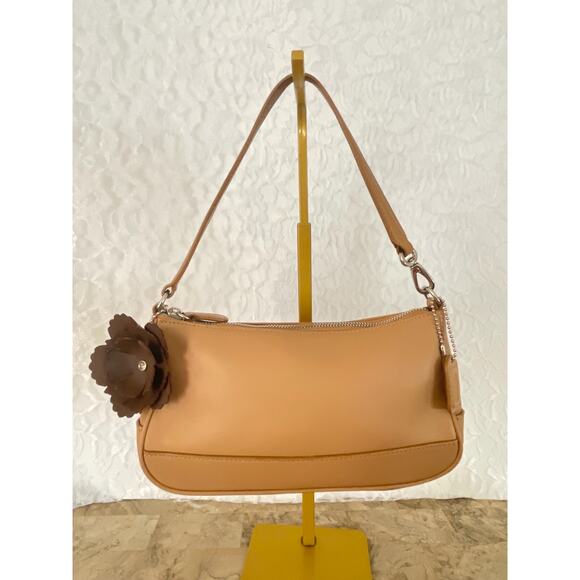 Vtg COACH tan leather Y2K Demi mini convertible wristlet shoulder bag 7785 - Picture 1 of 8